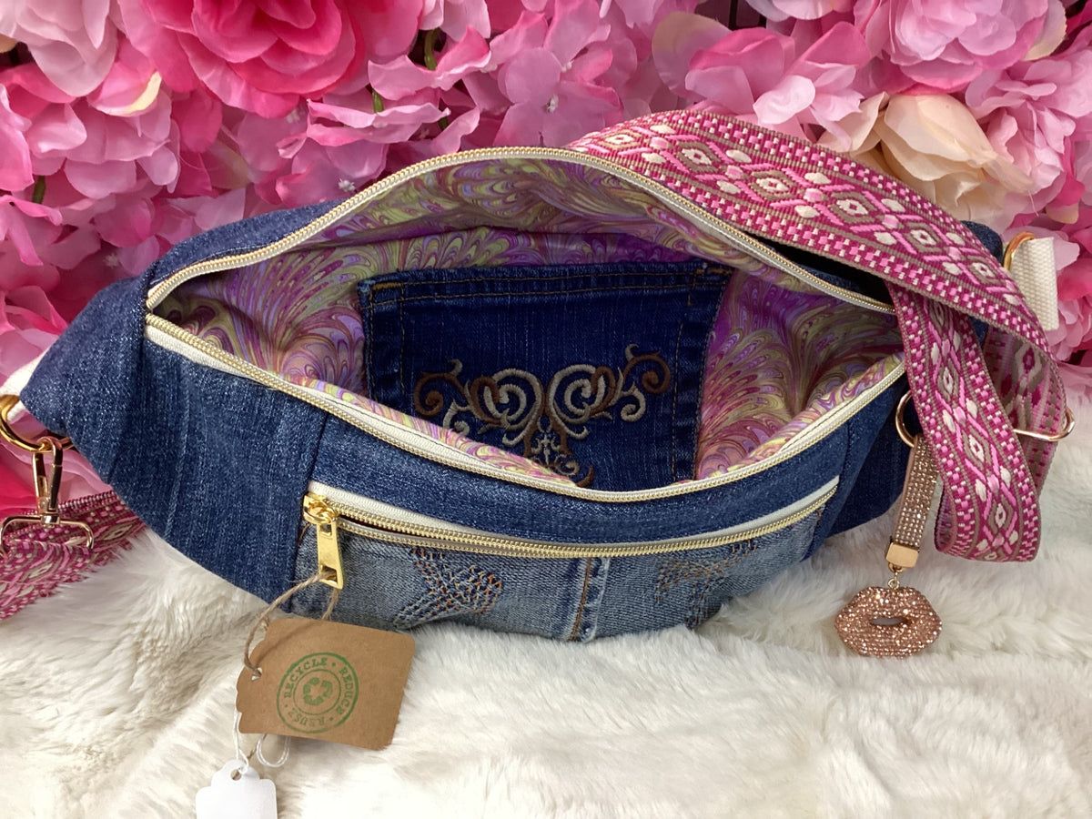 Reclaimed Denim Sling Bag